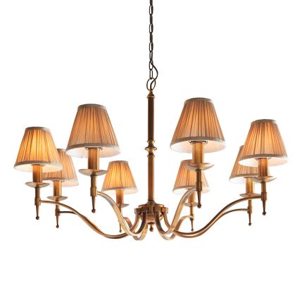 Endon 63629 - STANFORD chain-hung chandelier 8xE14/40W/230V brass/beige
