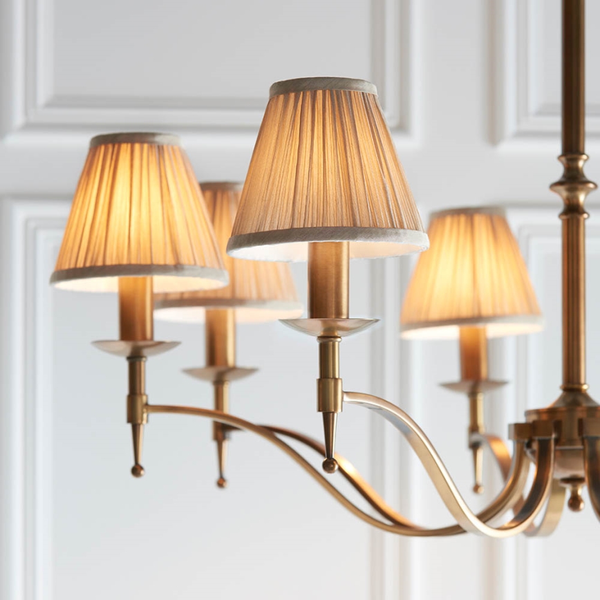 Endon 63629 - STANFORD chain-hung chandelier 8xE14/40W/230V brass/beige