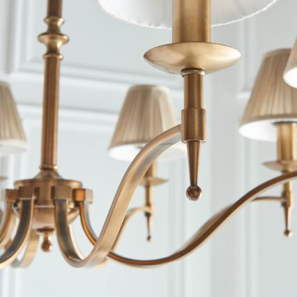 Endon 63629 - STANFORD chain-hung chandelier 8xE14/40W/230V brass/beige