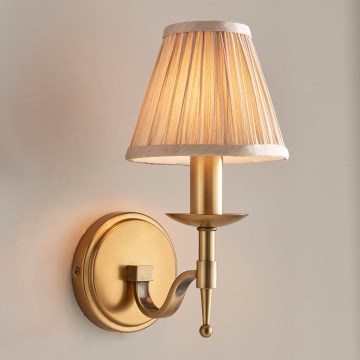 Endon 63653 - STANFORD wall light 1xE14/40W/230V brass/beige