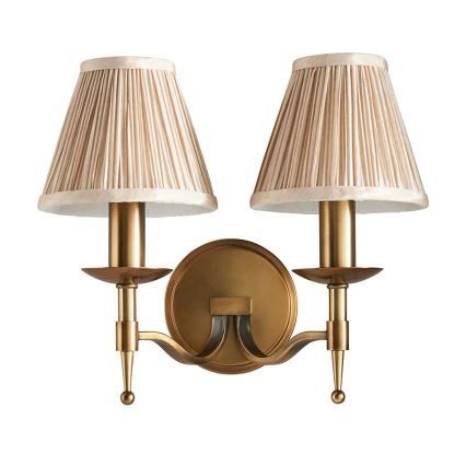 Endon 63654 - STANFORD Wall Light 2xE14/40W/230V Brass/Beige