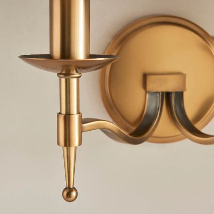 Endon 63654 - STANFORD Wall Light 2xE14/40W/230V Brass/Beige