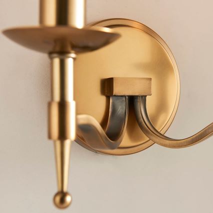 Endon 63654 - STANFORD Wall Light 2xE14/40W/230V Brass/Beige