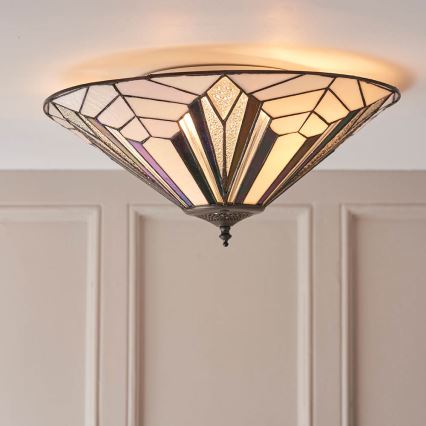Endon 63935 - Tiffany ASTORIA ceiling light 2×E27/60W/230V, Ø 48 cm