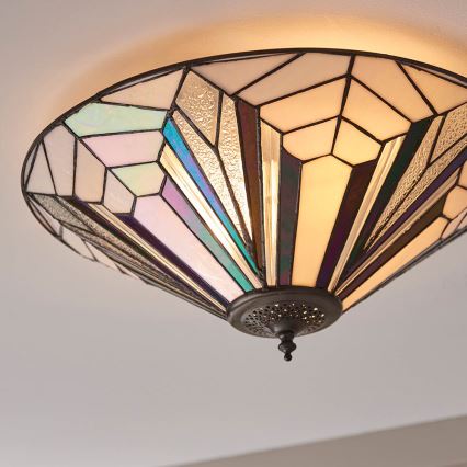Endon 63935 - Tiffany ASTORIA ceiling light 2×E27/60W/230V, Ø 48 cm