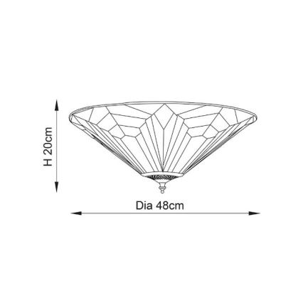 Endon 63935 - Tiffany ASTORIA ceiling light 2×E27/60W/230V, Ø 48 cm
