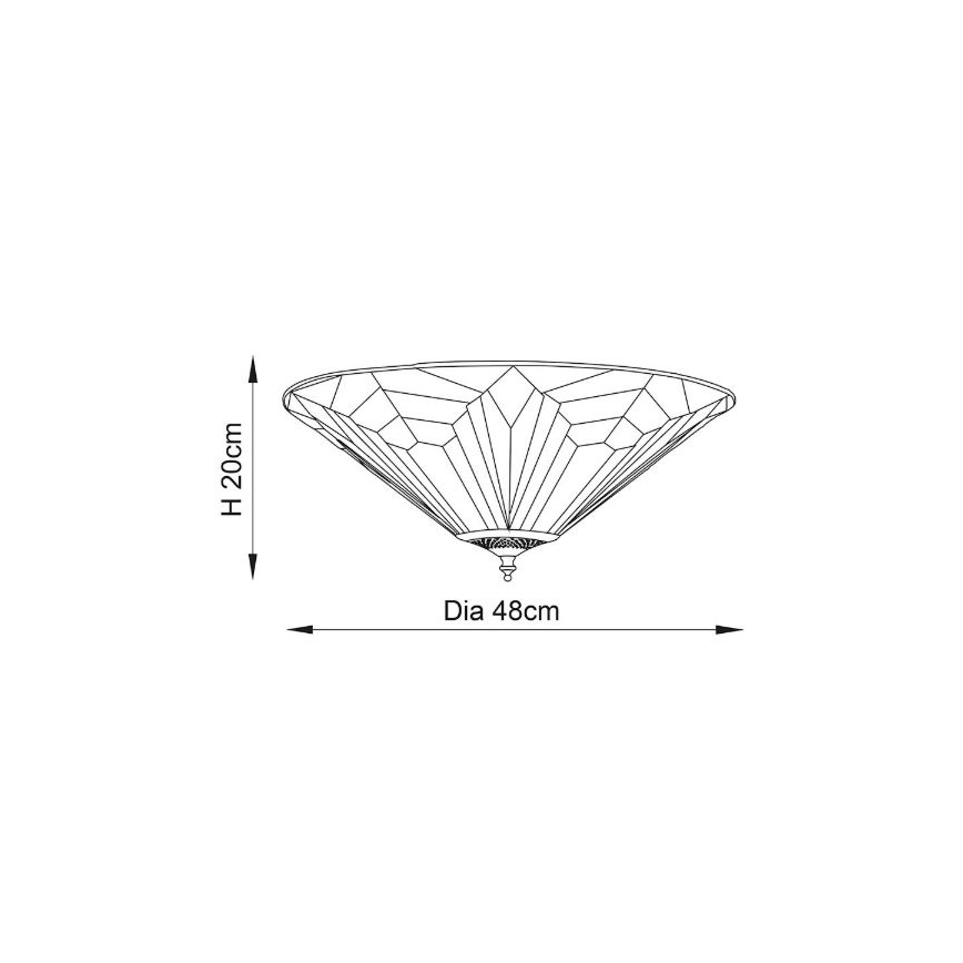 Endon 63935 - Tiffany ASTORIA ceiling light 2×E27/60W/230V, Ø 48 cm