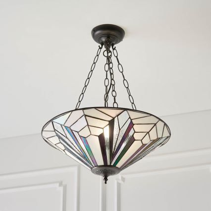 Endon 63936 - Chain-hung Tiffany chandelier ASTORIA 3x E27/60W/230V Ø 48 cm