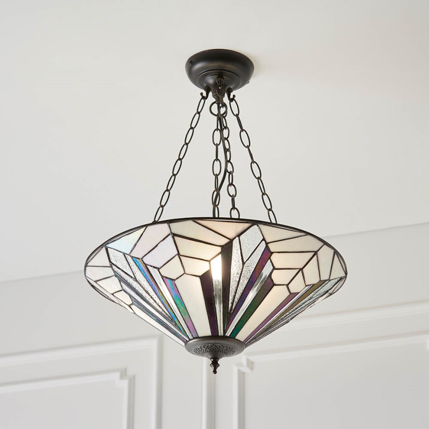 Endon 63936 - Chain-hung Tiffany chandelier ASTORIA 3x E27/60W/230V Ø 48 cm