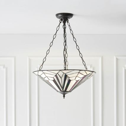 Endon 63936 - Chain-hung Tiffany chandelier ASTORIA 3x E27/60W/230V Ø 48 cm