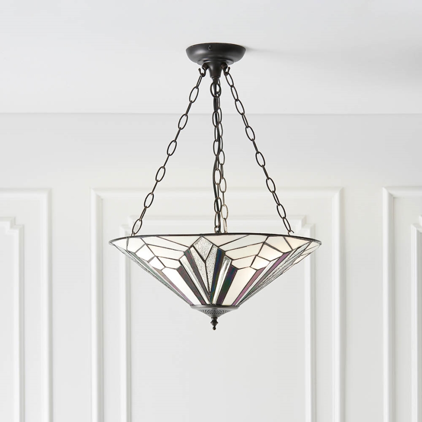 Endon 63936 - Chain-hung Tiffany chandelier ASTORIA 3x E27/60W/230V Ø 48 cm