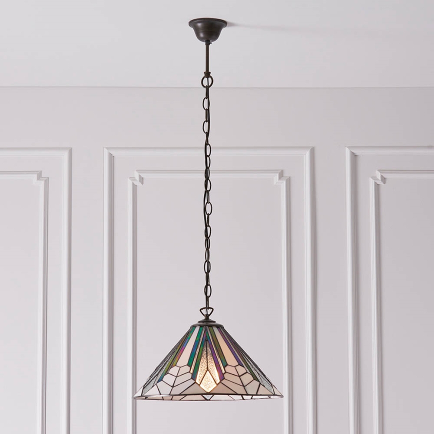 Endon 63937 - Tiffany ASTORIA Chain Pendant Chandelier 1xE27/60W/230V Ø 40 cm