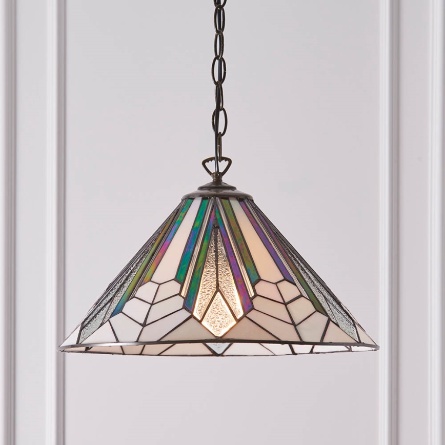 Endon 63937 - Tiffany ASTORIA Chain Pendant Chandelier 1xE27/60W/230V Ø 40 cm