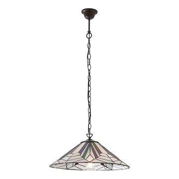 Endon 63938 - Tiffany ASTORIA Chain-Hung Chandelier 1xE27/60W/230V Ø 48 cm
