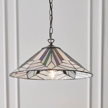 Endon 63938 - Tiffany ASTORIA Chain-Hung Chandelier 1xE27/60W/230V Ø 48 cm
