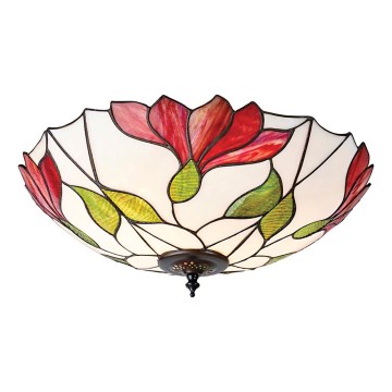 Endon 63960 - Tiffany BOTANICA ceiling light 2xE27/60W/230V Ø 45 cm