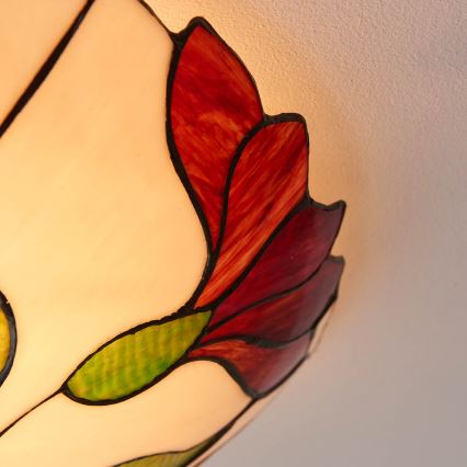 Endon 63960 - Tiffany BOTANICA ceiling light 2xE27/60W/230V Ø 45 cm