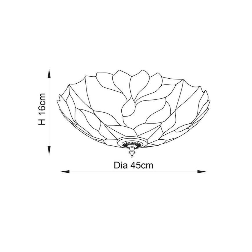 Endon 63960 - Tiffany BOTANICA ceiling light 2xE27/60W/230V Ø 45 cm