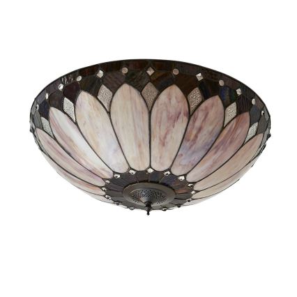 Endon 63973 - Tiffany BROOKLYN Ceiling Light 2xE14/60W/230V Ø 50 cm
