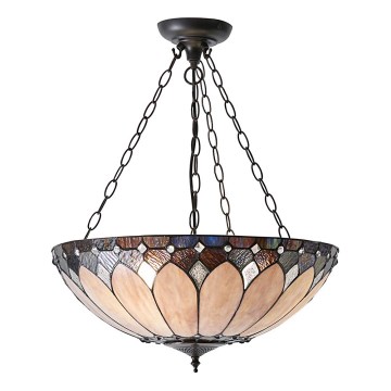 Endon 63976 - Chain-hung Tiffany BROOKLYN chandelier 3xE27/60W/230V, Ø 50 cm