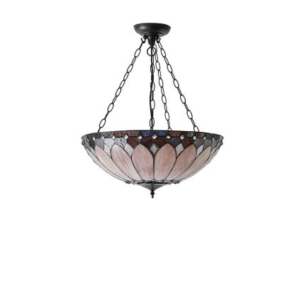 Endon 63976 - Chain-hung Tiffany BROOKLYN chandelier 3xE27/60W/230V, Ø 50 cm