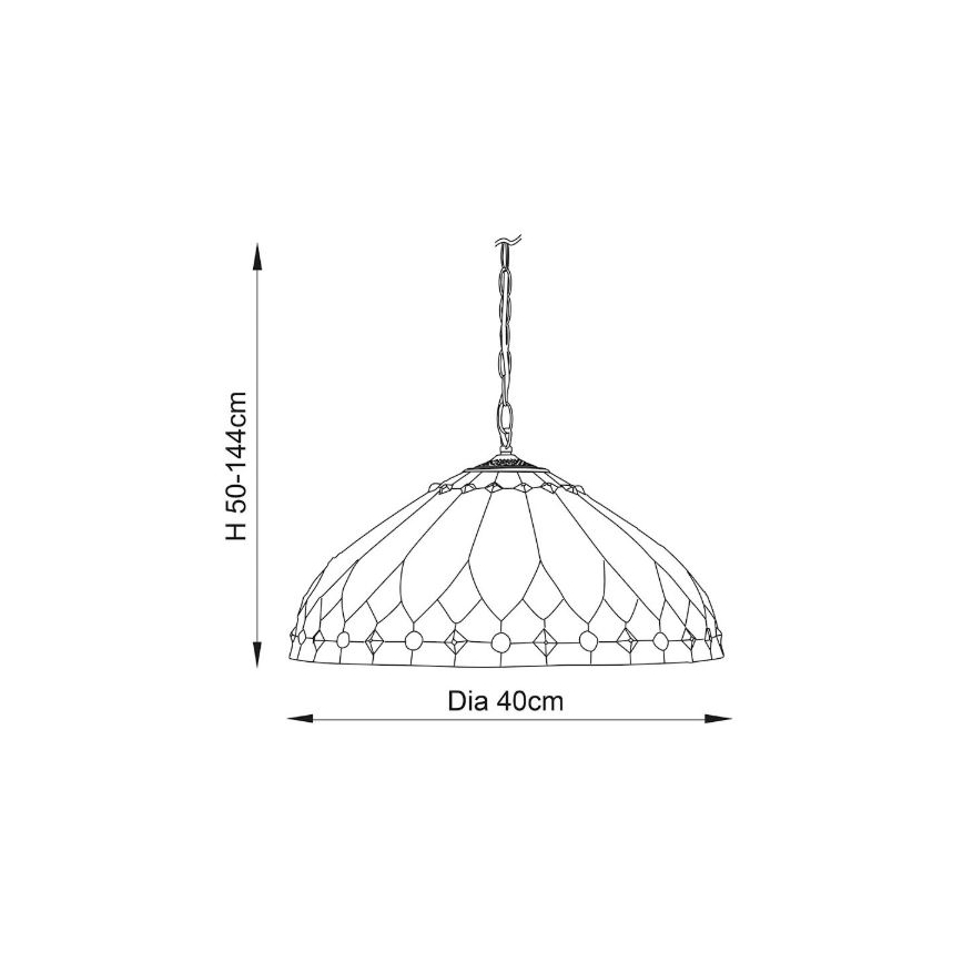 Endon 63977 - Chandelier on a chain BROOKLYN 1xE27/60W/230V d. 40 cm