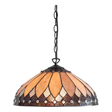 Endon 63977 - Tiffany BROOKLYN Chain-Hung Chandelier 1xE27/60W/230V Ø 40 cm