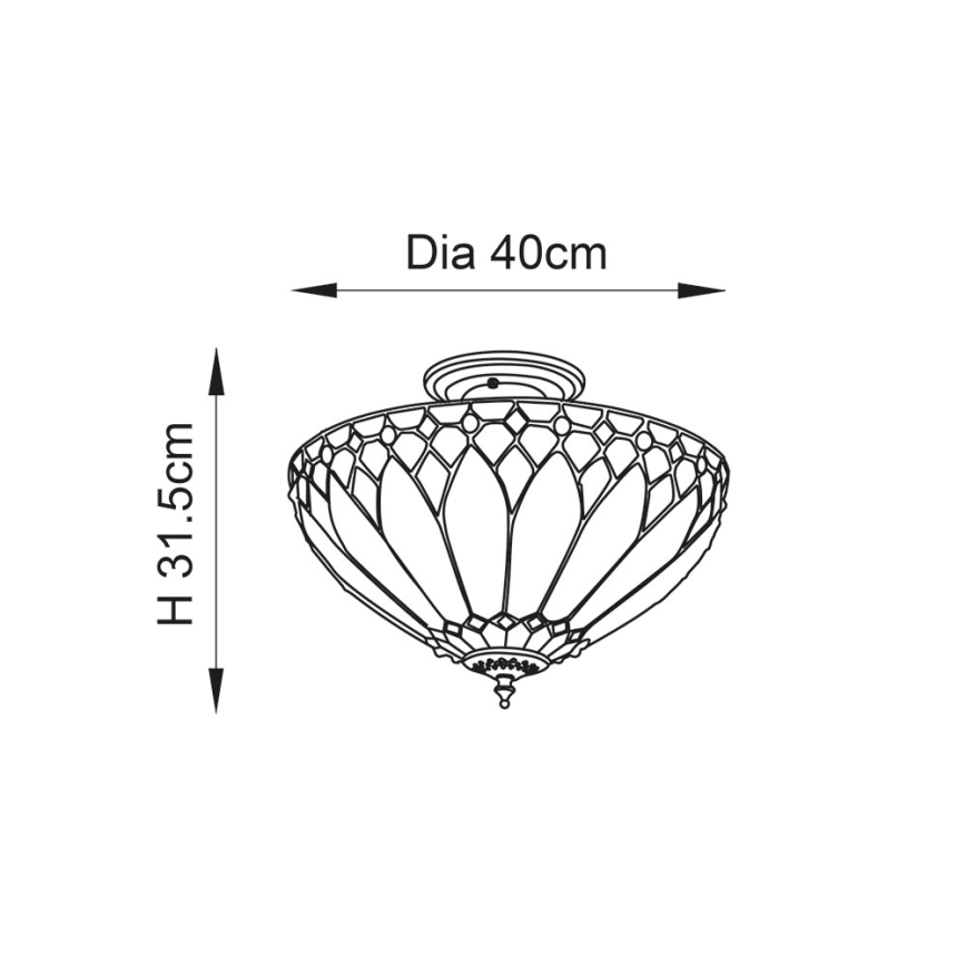 Endon 63978 - Surface-mounted chandelier BROOKLYN 3xE27/60W/230V d. 40 cm