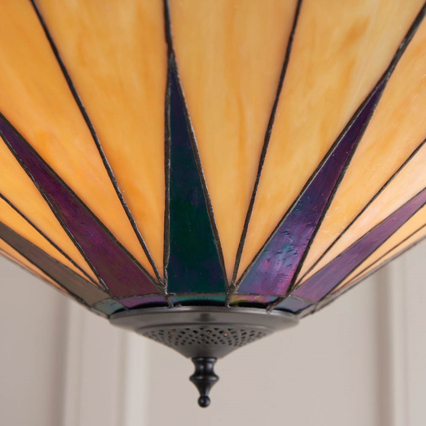 Endon 64043 - Flush-mount Tiffany ceiling light DARK STAR 3xE27/60W/230V Ø 49 cm