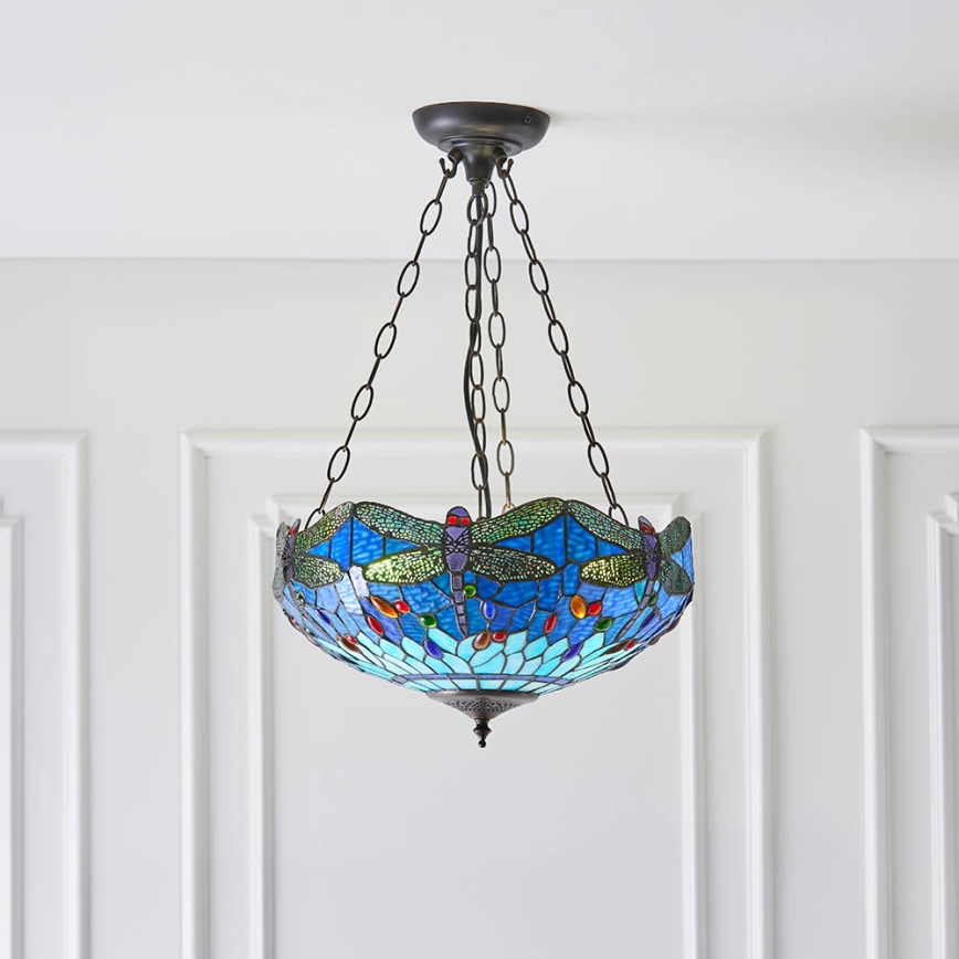 Endon 64075 - DRAGONFLY Chain-Hung Chandelier 3xE27/60W/230V Ø 41 cm