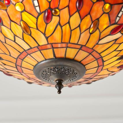 Endon 64076 - Tiffany DRAGONFLY chain-hung chandelier 3xE27/60W/230V Ø 41 cm