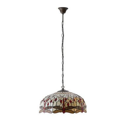 Endon 64079 - Tiffany DRAGONFLY chain-hung chandelier 3xE27/60W/230V Ø 50 cm