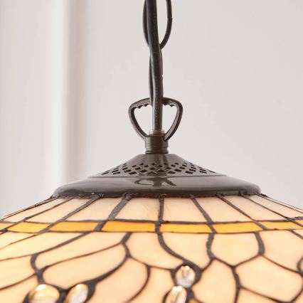 Endon 64079 - Tiffany DRAGONFLY chain-hung chandelier 3xE27/60W/230V Ø 50 cm