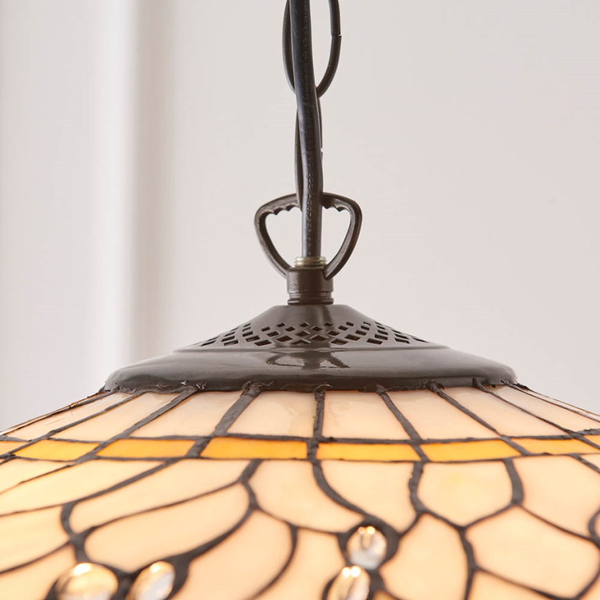 Endon 64079 - Tiffany DRAGONFLY chain-hung chandelier 3xE27/60W/230V Ø 50 cm