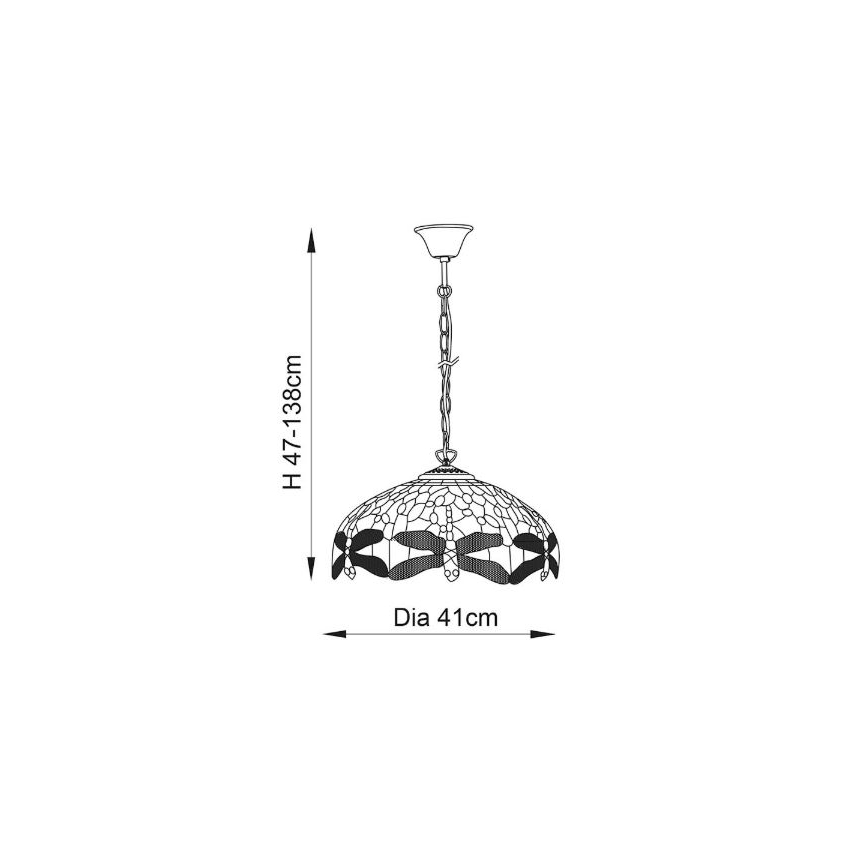 Endon 64080 - DRAGONFLY chain-hung chandelier 3xE27/60W/230V Ø 41 cm