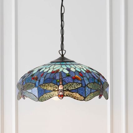 Endon 64080 - Tiffany DRAGONFLY chain-hung chandelier 3xE27/60W/230V Ø 41 cm