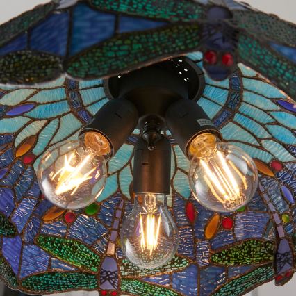 Endon 64080 - Tiffany DRAGONFLY chain-hung chandelier 3xE27/60W/230V Ø 41 cm