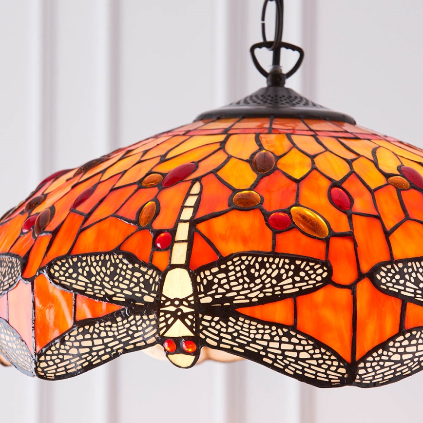 Endon 64081 - Chain-hung Tiffany DRAGONFLY chandelier 3xE27/60W/230V Ø 41 cm