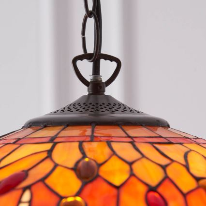 Endon 64081 - Chain-hung Tiffany DRAGONFLY chandelier 3xE27/60W/230V Ø 41 cm