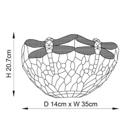 Endon 64102 - Tiffany DRAGONFLY Wall Light 1xE14/40W/230V