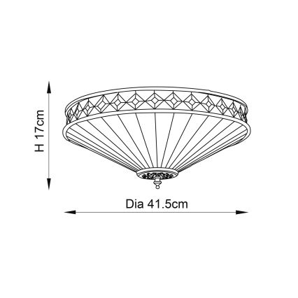 Endon 64145 - Ceiling light FARGO 2xE27/60W/230V d. 41,5 cm