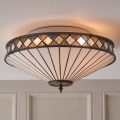 Endon 64145 - Tiffany FARGO Ceiling Light 2x E27/60W/230V Ø 41.5 cm