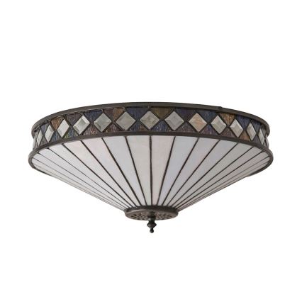 Endon 64145 - Tiffany FARGO Ceiling Light 2x E27/60W/230V Ø 41.5 cm