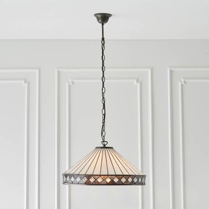 Endon 64147 - Chain-hung chandelier Tiffany FARGO 1xE27/60W/230V Ø 50 cm