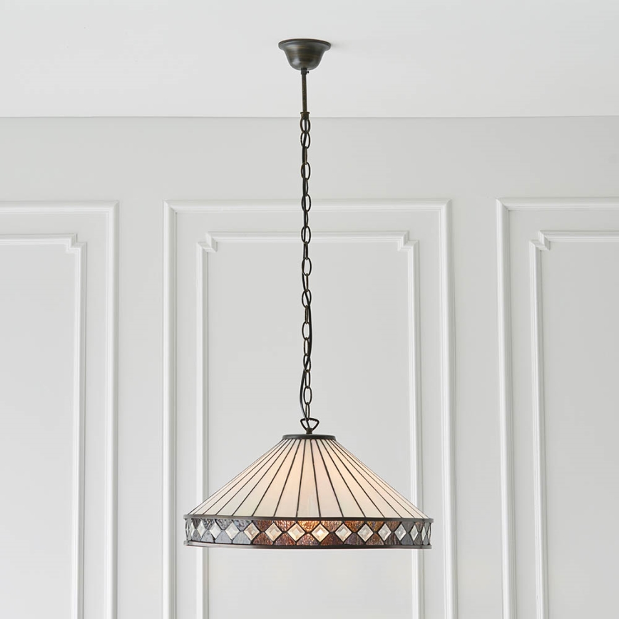 Endon 64147 - Chain-hung chandelier Tiffany FARGO 1xE27/60W/230V Ø 50 cm