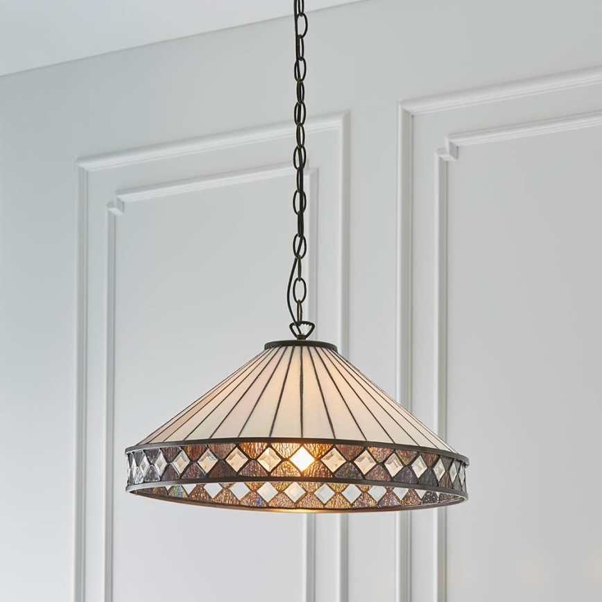Endon 64147 - Chain-hung chandelier Tiffany FARGO 1xE27/60W/230V Ø 50 cm