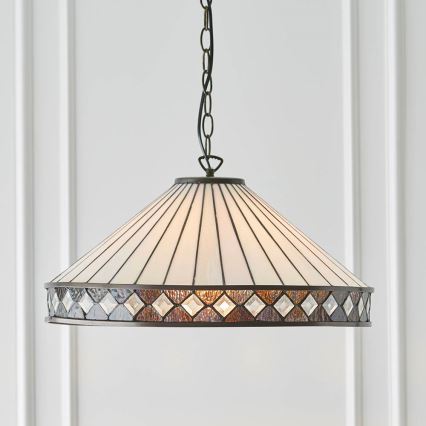 Endon 64147 - Chain-hung chandelier Tiffany FARGO 1xE27/60W/230V Ø 50 cm
