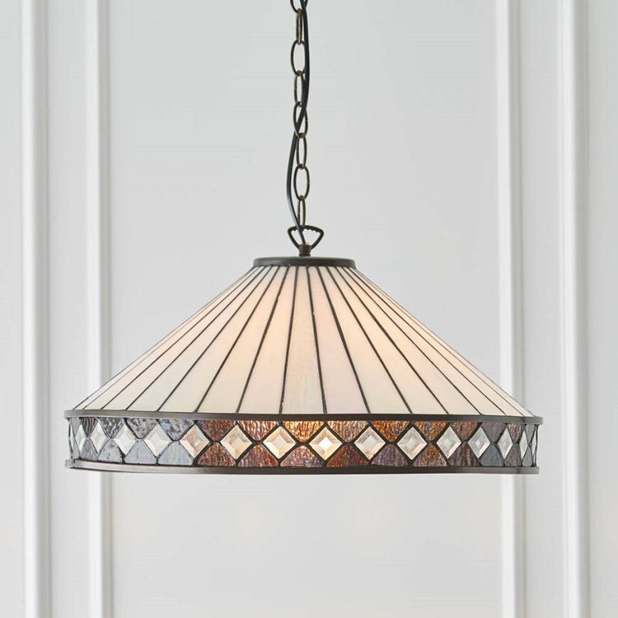 Endon 64147 - Chain-hung chandelier Tiffany FARGO 1xE27/60W/230V Ø 50 cm