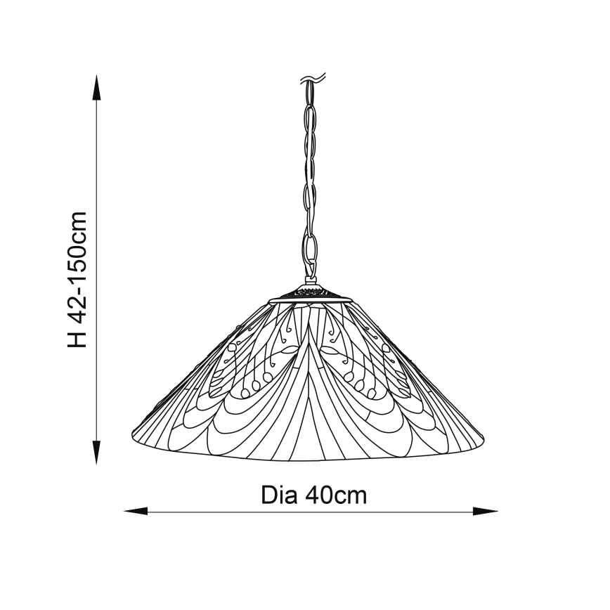 Endon 64162 - Chandelier on a chain HECTOR 1xE27/60W/230V d. 40 cm