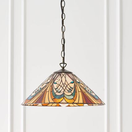 Endon 64162 - HECTOR Tiffany Chain Pendant Light 1xE27/60W/230V Ø 40 cm